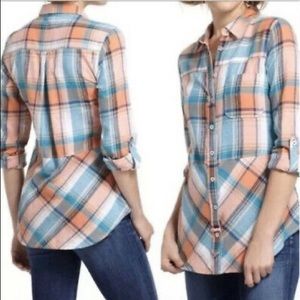 Holding horses Anthropologie plaid flannel top